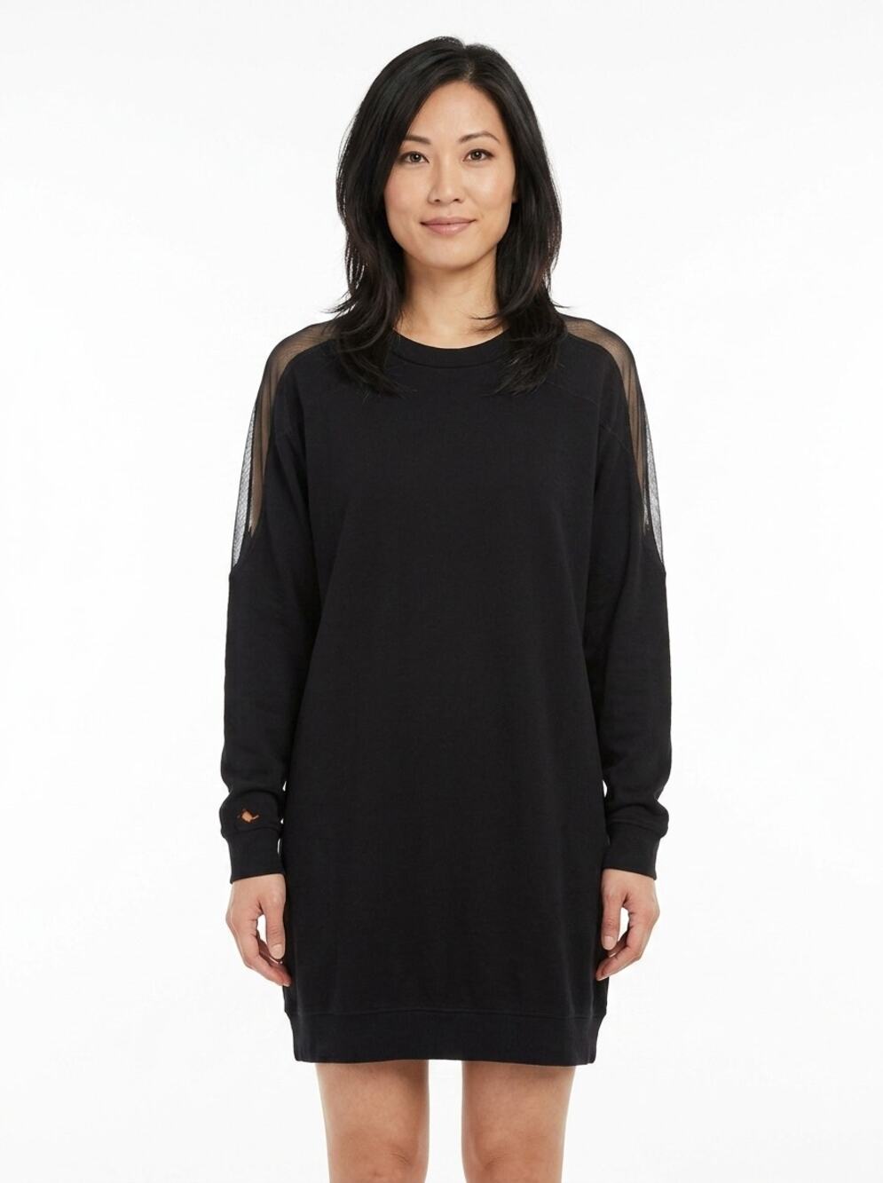 Asos Black Mini Knit Sweater Dress Women Size 12